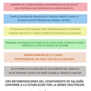 Pautas para salidas infantiles durante el Estado de Alarma