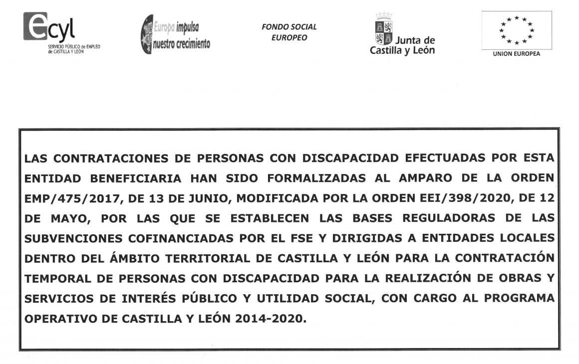 Contratación temporal personas con discapacidad